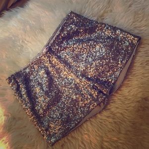 Silver Sequined Hot Shorts